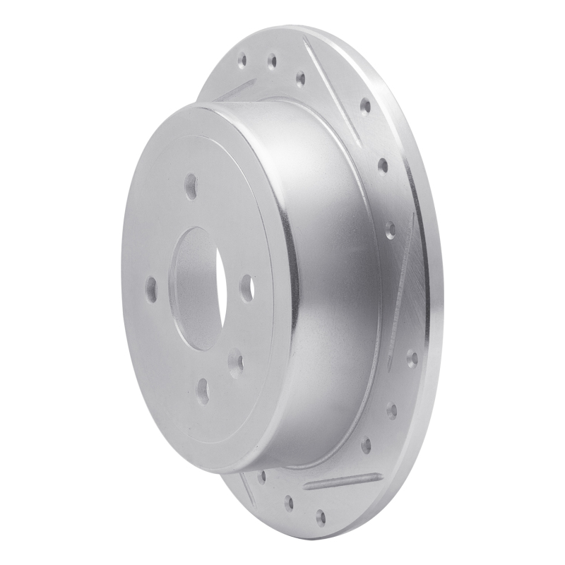 Chevrolet Spark EV Brake Rotor (1) - Rear Right - R1 Concepts - Drilled & Slotted - Silver - `14-`16